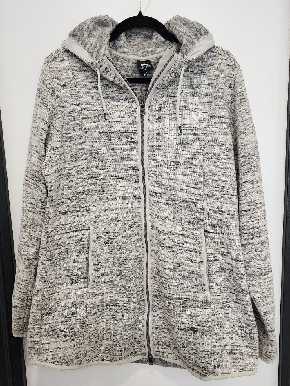 Kuhl Ascendyr Hoody Sweater Knit Fleece Full Zip Jacket Ash Gray Large
